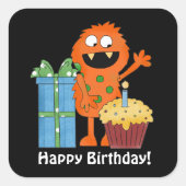 Birthday Monster party leuke sticker (Voorkant)