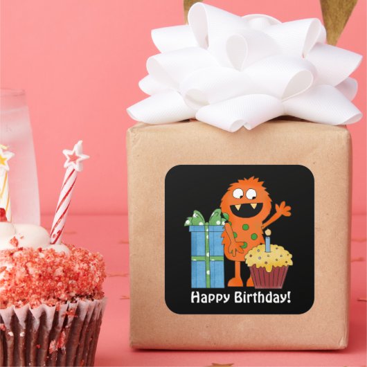 Birthday Monster party leuke sticker (Feest)