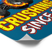 Birthday Monster Truck 4 Year Old Boys 4th Party B Poster (Hoek)