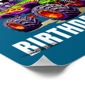 Birthday Monster Truck 6 Year Old Boys 6th Party  Poster (Hoek)