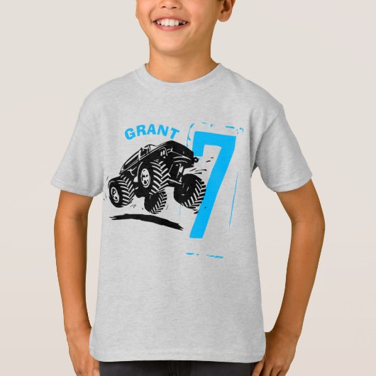 Birthday monster truck verjaarfeest t-shirt (Voorkant)