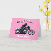 Birthday motorfietsen kaart (Gele Bloem)