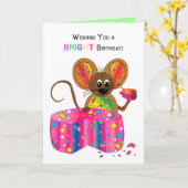 Birthday, Mouse & Cheese, Kaleidoscope Collection Kaart (Gele Bloem)