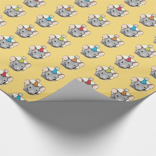 Birthday Mouse in Polka Dot Cheese Cadeaupapier (Hoek)