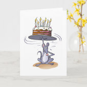 Birthday Mouse Kaart (Gele Bloem)