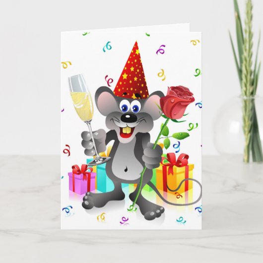 Birthday Mouse Kaart (Voorkant)