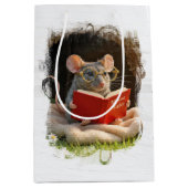 Birthday Mouse Reading a Book Medium Cadeauzakje (Voorkant)