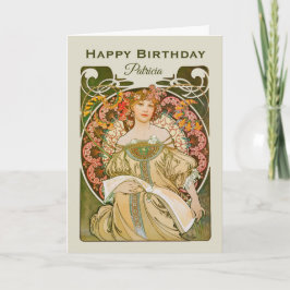 Birthday Mucha Reverie Daydroom Art Nouveau C0989 Kaart