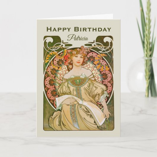 Birthday Mucha Reverie Daydroom Art Nouveau C0989 Kaart (Voorkant)