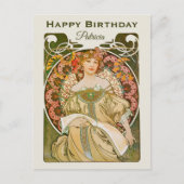 Birthday Mucha Reverie Daydroom Art Nouveau CC1031 Briefkaart (Voorkant)