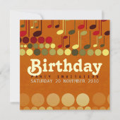 Birthday Music Fun Uitnodiging (Voorkant)
