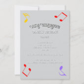 Birthday Music Notes Invitation Kaart (Voorkant)