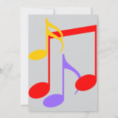Birthday Music Notes Invitation Kaart (Achterkant)