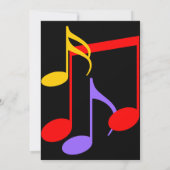 Birthday Music Notes Invitation Kaart (Achterkant)