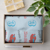 Birthday-naam en ouderdom van het roodblauwe vlieg tissuepapier (Geschenk)