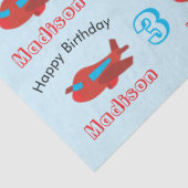 Birthday-naam en ouderdom van het roodblauwe vlieg tissuepapier (Detail)