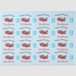 Birthday-naam en ouderdom van het roodblauwe vlieg tissuepapier