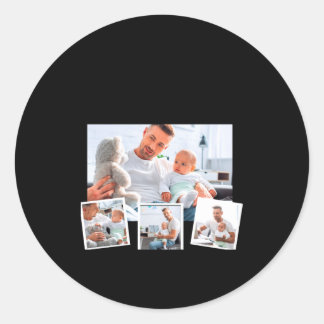 Birthday Name Age Photo Collage  Ronde Sticker