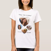 Birthday name age photo heart collage woman t-shirt (Voorkant)