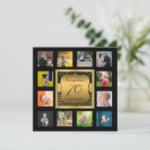 Birthday Name Jaar Foto Black Gold Art Deco (Staand voorkant)