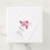 Birthday namiddag Tea Party Script Elegant roze Bedankjes Labels (In situ)
