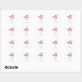 Birthday namiddag Tea Party Script Elegant roze Ronde Sticker (Vel)