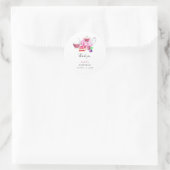 Birthday namiddag Tea Party Script Elegant roze Ronde Sticker (Tas)