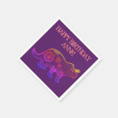 Birthday Napkins Dinosaur Art , Mandala Dinosaur Servet (Hoek)