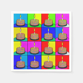 Birthday Napkins met Cake Design Servet