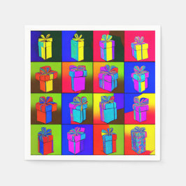 Birthday Napkins met Wrapped Gifts Servet
