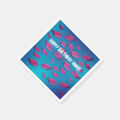 Birthday Napkins Pink Fishand Water Servet (Hoek)