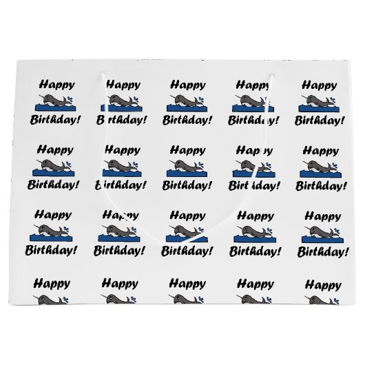 Birthday Narwhal Groot Cadeauzakje (Voorkant)