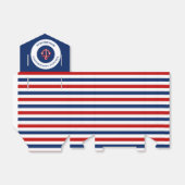 Birthday Nautical Marine Red Anchor Stripes Bedankdoosjes (Uitgevouwen)
