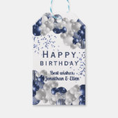 Birthday Navy-ballon Cadeaulabel (Voorkant)