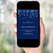 Birthday navy blue confetti mannen kaart