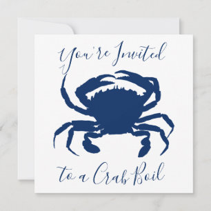 Birthday Navy Blue Crab Kaart