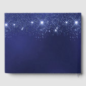 Birthday navy blue glitter name gastenboek (Achterkant)