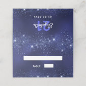 Birthday navy blue glitter sparkles name plaatskaartje (Buitenkant ongevouwen)