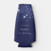 Birthday navy blue glitter substance name flesjeskoeler (Voorkant)