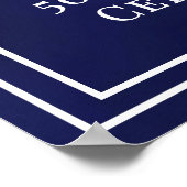 Birthday navy blue monogrammed elegant welcome poster (Hoek)