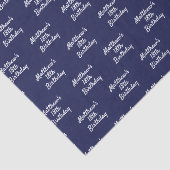Birthday navy blue name script minimalist tissuepapier (Detail)