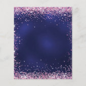 Birthday navy blue roze budget uitnodiging flyer (Achterkant)