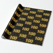 Birthday Neon 100 Sign on Brick Cadeaupapier (Uitgerold)