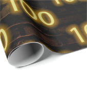 Birthday Neon 100 Sign on Brick Cadeaupapier (Rol Hoek)