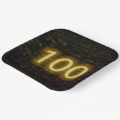 Birthday Neon 100 Sign on Brick Wall Papieren Bordje (Gebogen)