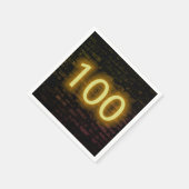 Birthday Neon 100 Sign on Brick Wall Servet (Hoek)