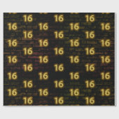 Birthday Neon 16 Sign on Brick Cadeaupapier (Vlak)