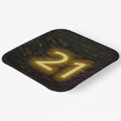 Birthday Neon 21 Sign on Brick Wall Papieren Bordje (Gebogen)