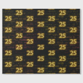 Birthday Neon 25 Sign on Brick Cadeaupapier (Vlak)
