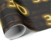 Birthday Neon 30 Sign on Brick Cadeaupapier (Rol Hoek)